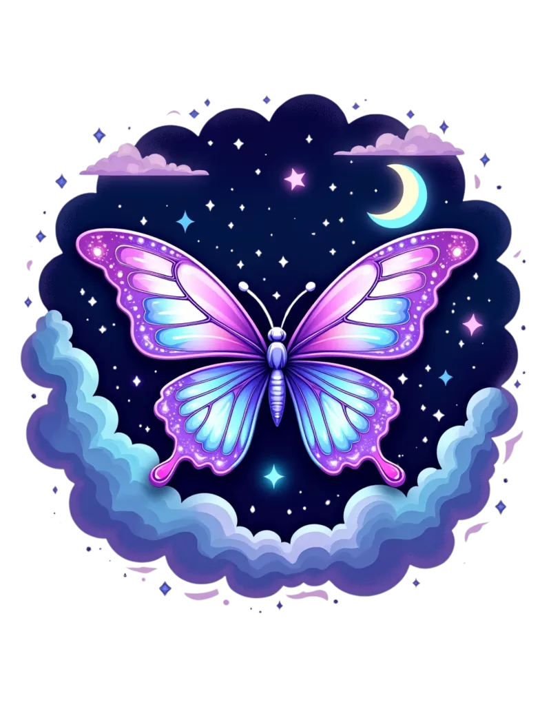 Krafttier Kinderdesign Schmetterling